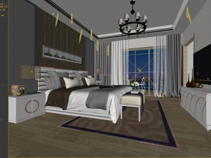 deluxe master bedroom design 90 Model 3D