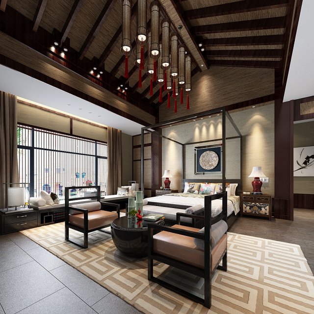 deluxe master bedroom design 91 3D-Modell .c4d .max .obj .3ds .fbx .stl .blend 