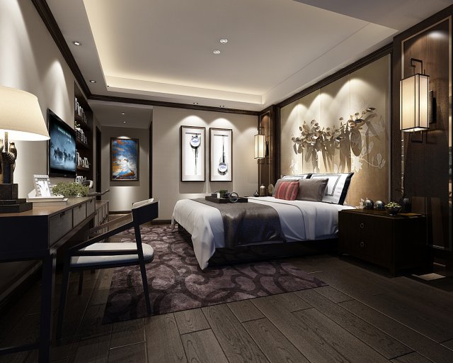 deluxe master bedroom design 92 3D Model .c4d .max .obj .3ds .fbx .stl .blend 