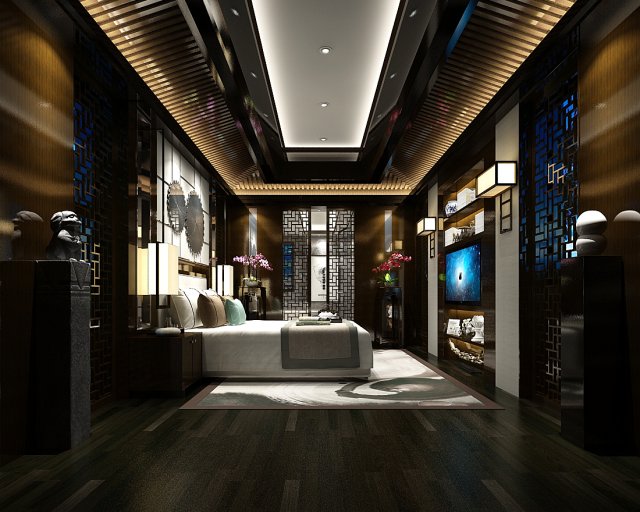 deluxe master bedroom design 93 3D Model .c4d .max .obj .3ds .fbx .stl .blend 