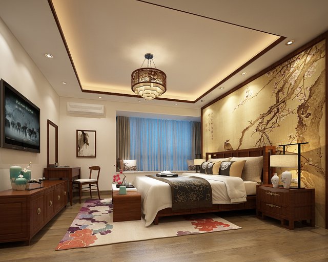 deluxe master bedroom design 94 3D Model .c4d .max .obj .3ds .fbx .stl .blend