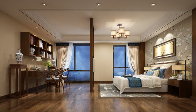 deluxe master bedroom design 95 3D Model .c4d .max .obj .3ds .fbx .stl .blend 