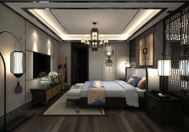 deluxe master bedroom design 97 3D Model .c4d .max .obj .3ds .fbx .stl .blend 