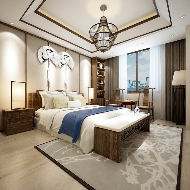 deluxe master bedroom design 104 3D Model .c4d .max .obj .3ds .fbx .stl .blend 