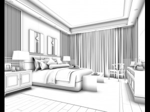 deluxe master bedroom design 105 Model 3D