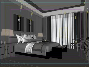 deluxe master bedroom design 105 Model 3D