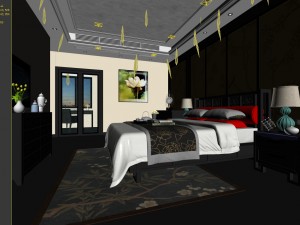 deluxe master bedroom design 106 Model 3D
