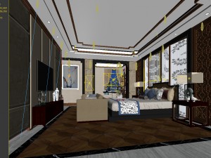 deluxe master bedroom design 107 3D मॉडल