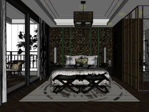 deluxe master bedroom design 108 3D Model