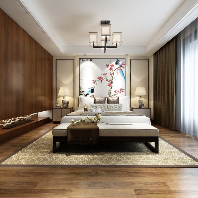 deluxe master bedroom design 109 Modelo 3D .c4d .max .obj .3ds .fbx .stl .blend 