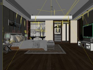 deluxe master bedroom design 110 Model 3D