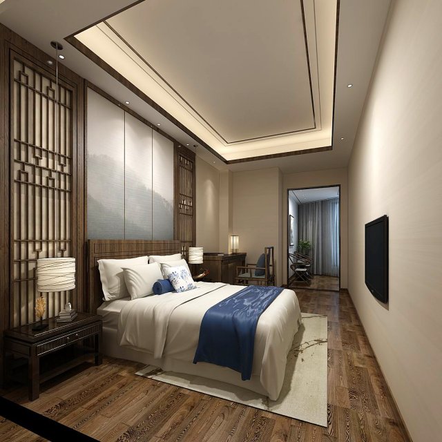 deluxe master bedroom design 112 Model 3D .c4d .max .obj .3ds .fbx .stl .blend 