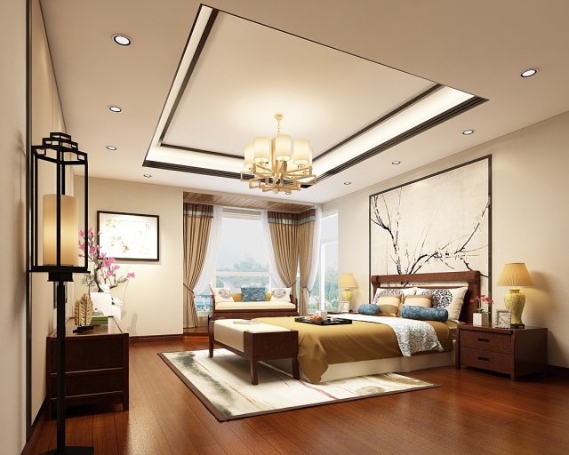 deluxe master bedroom design 115 Modèle 3D .c4d .max .obj .3ds .fbx .stl .blend 