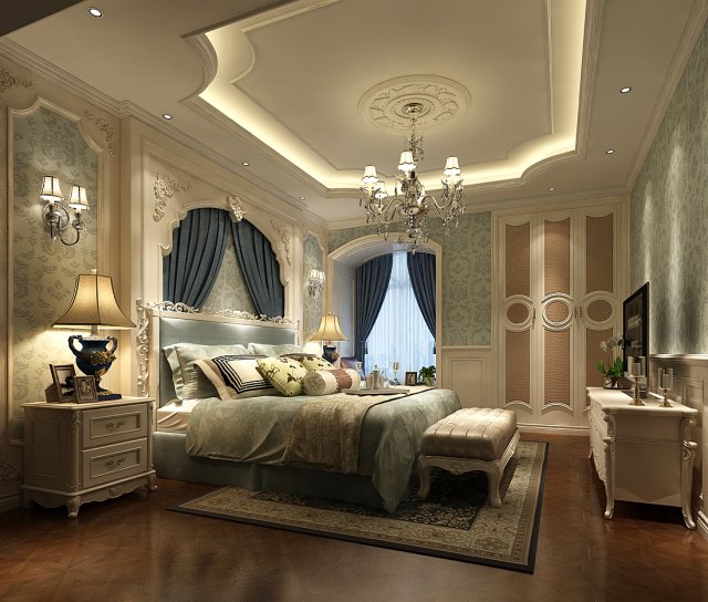 deluxe master bedroom design 118 Modelo 3D .c4d .max .obj .3ds .fbx .stl .blend 