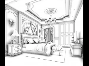 l&uuml;ks ana yatak odası tasarımı 118 3D Model