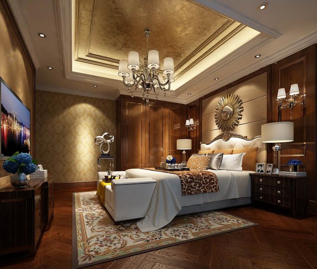 deluxe master bedroom design 122 Modèle 3D .c4d .max .obj .3ds .fbx .stl .blend 
