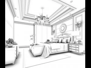 deluxe master bedroom design 122 3D Model