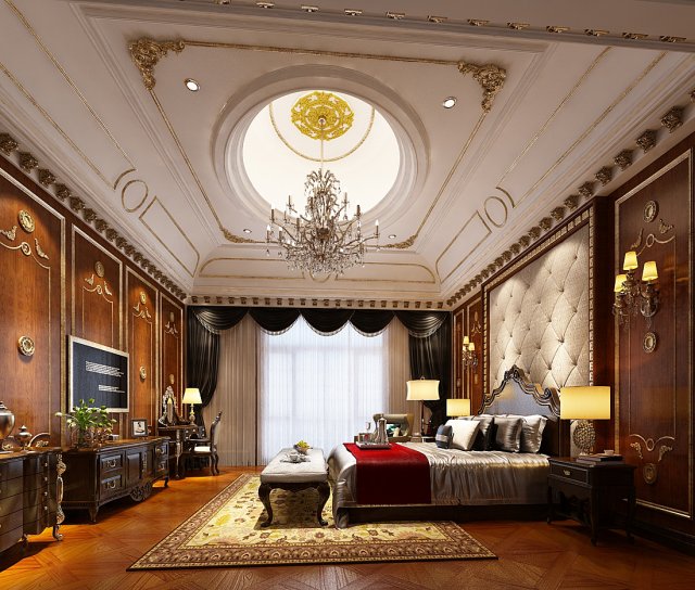deluxe master bedroom design 123 Model 3D .c4d .max .obj .3ds .fbx .stl .blend 