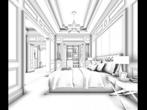 deluxe master bedroom design 124 3D Model
