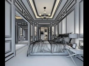 deluxe master bedroom design 124 3D Model