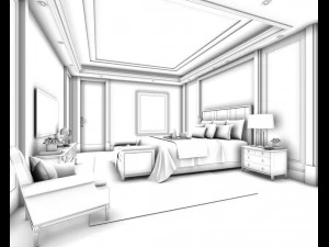 deluxe master bedroom design 125 3D Model