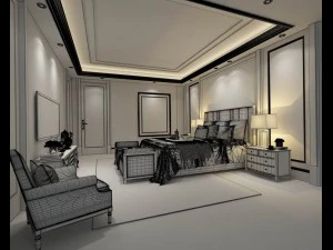 deluxe master bedroom design 125 3D Model
