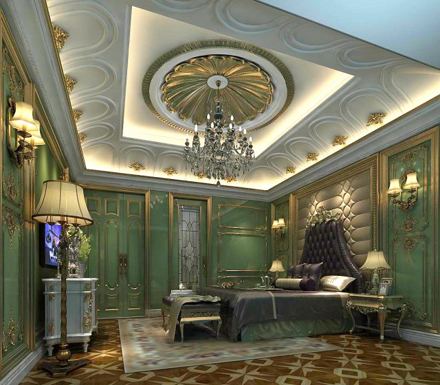 deluxe master bedroom design 126 3D Модель .c4d .max .obj .3ds .fbx .stl .blend 