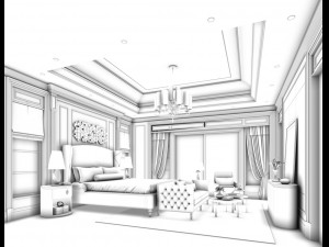 deluxe master bedroom design 128 Model 3D