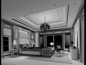 deluxe master bedroom design 128 3D Model