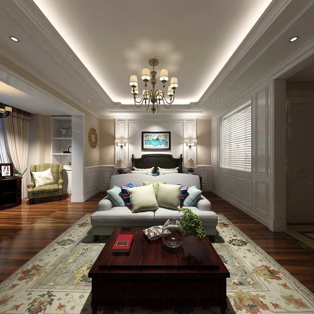 deluxe master bedroom design 129 Model 3D .c4d .max .obj .3ds .fbx .stl .blend 