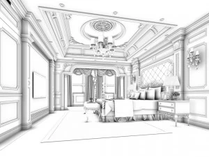 deluxe master bedroom design 132 3D Model