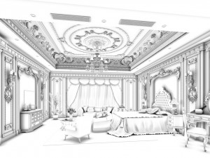 deluxe master bedroom design 134 3D Model