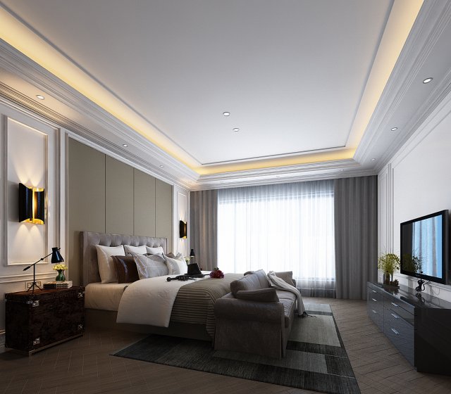 deluxe master bedroom design 137 3D मॉडल .c4d .max .obj .3ds .fbx .stl .blend 