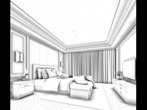 deluxe master bedroom design 137 3D मॉडल