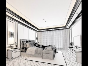 deluxe master bedroom design 137 3D मॉडल