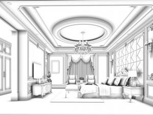 deluxe master bedroom design 138 3D Model