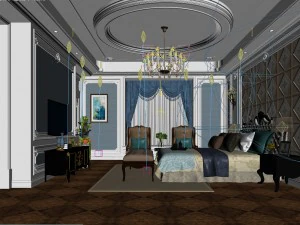 deluxe master bedroom design 138 3D Model
