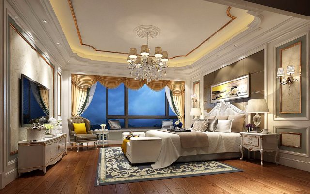 deluxe master bedroom design 141 Modelo 3D .c4d .max .obj .3ds .fbx .stl .blend 