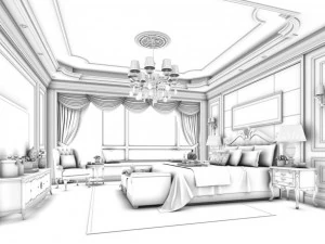 deluxe master bedroom design 141 3D Model
