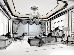 deluxe master bedroom design 141 3D Model