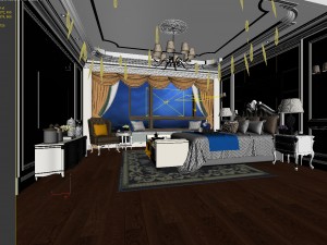 deluxe master bedroom design 141 Modelo 3D