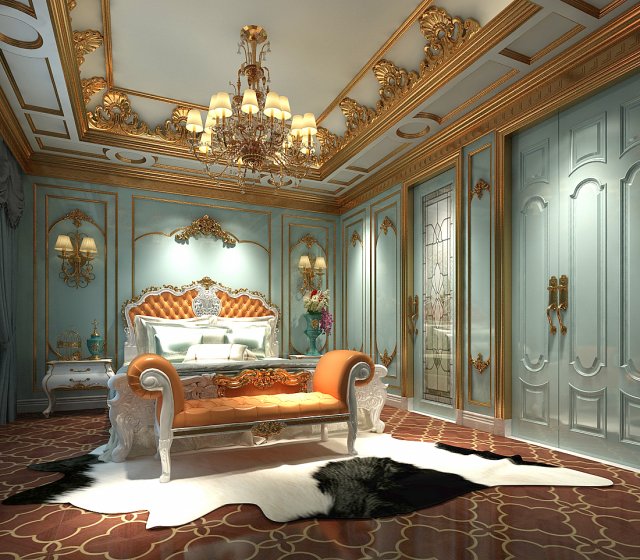 deluxe master bedroom design 142 3D Модель .c4d .max .obj .3ds .fbx .stl .blend 