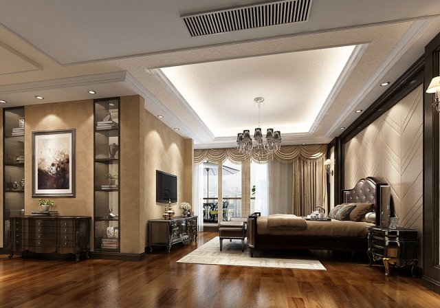 deluxe master bedroom design 145 3D 模型 .c4d .max .obj .3ds .fbx .stl .blend 