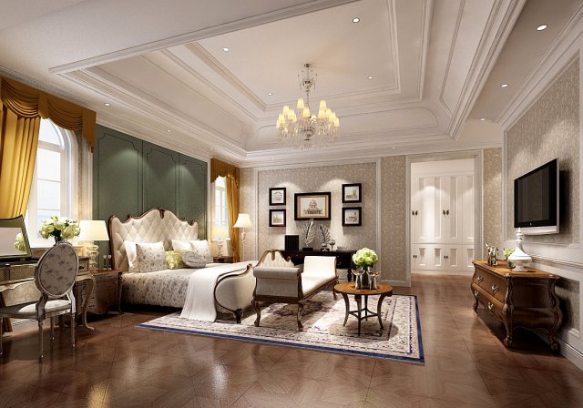 deluxe master bedroom design 146 Modello 3D .c4d .max .obj .3ds .fbx .stl .blend 