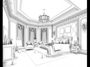 deluxe master bedroom design 147 3D Model
