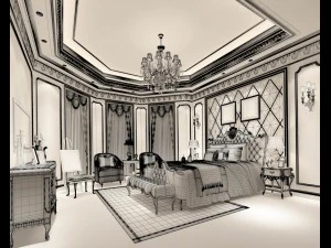 deluxe master bedroom design 147 3D Model