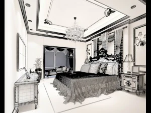 deluxe master bedroom design 148 3D Model
