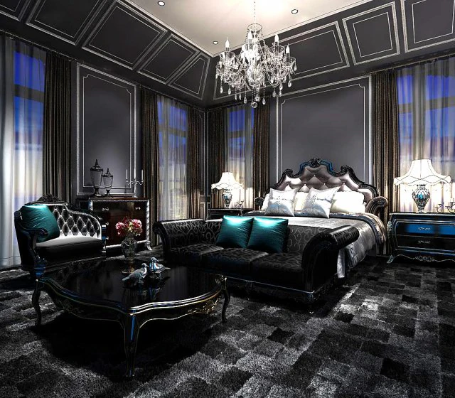 deluxe master bedroom design 149 3D Model .c4d .max .obj .3ds .fbx .stl .blend 