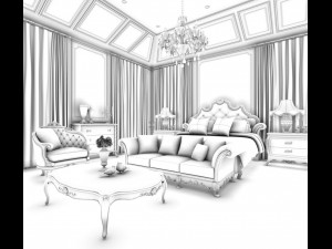 deluxe master bedroom design 149 Modelo 3D