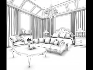 deluxe master bedroom design 149 3D Model